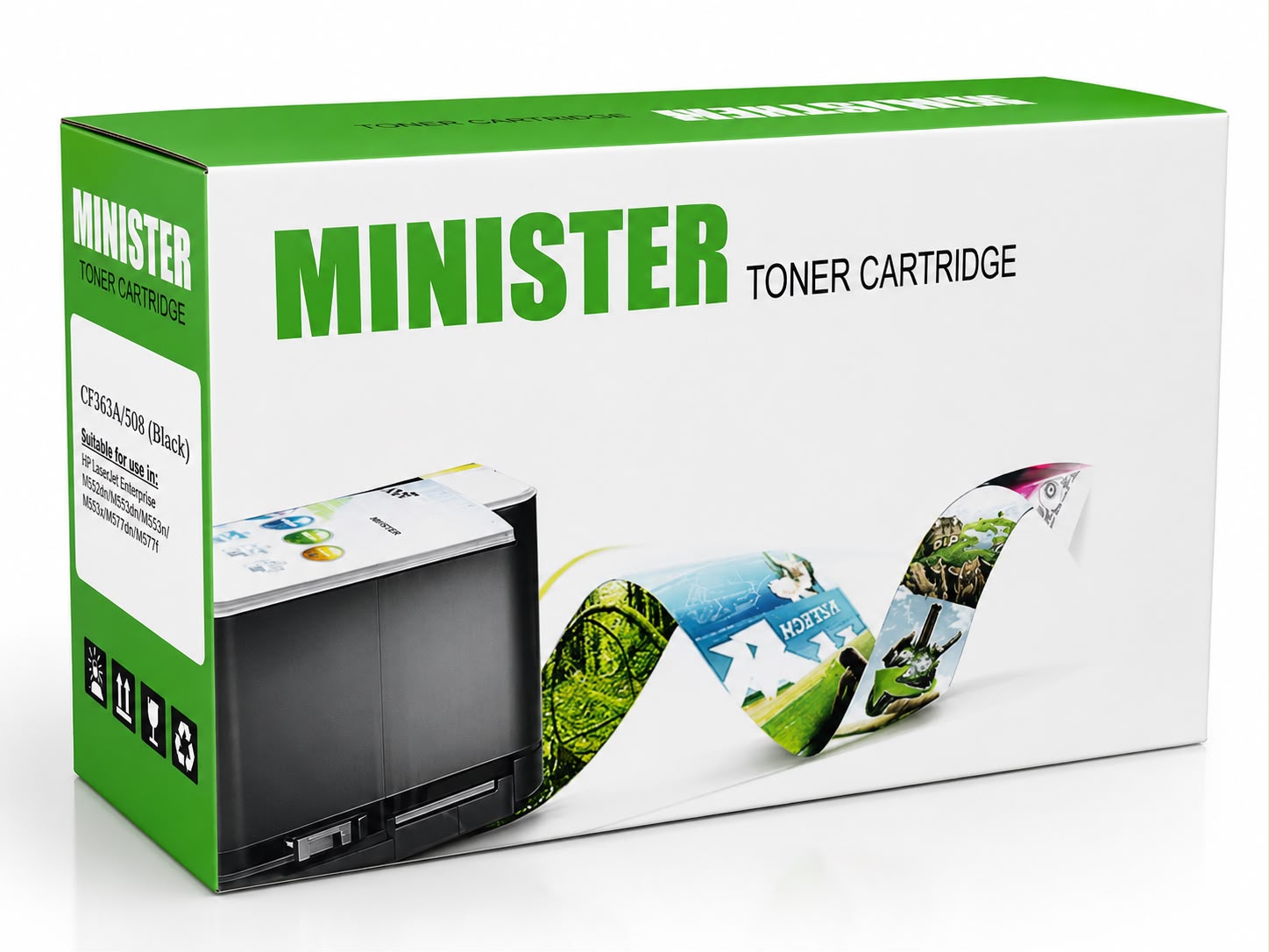 508A Full Set  Color Toner for Hp Color Jet M553n Printer Minister jet