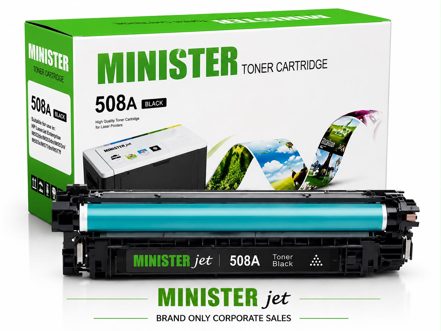 508A Full Set  Color Toner for Hp Color Jet M553n Printer Minister jet